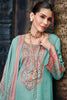 Turquiose Spun Pashmina Printed Unstitched Suit Fabric