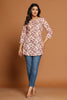 Beige & Maroon Color Floral Printed Kurti