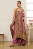 Mauve Banarasi Khaddi Georgette Woven Unstitched Suit Material