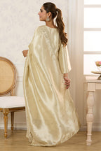 Cream Shisha Silk Work Unstitched Suit Material