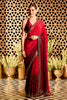 Red Crepe Floral Woven And Embroidered Saree