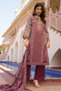 Beige & Wine Spun Mughal-Inspired Paisley Printed Unstitched Suits Material