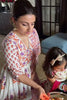 White Color Cotton Floral Printed Anarkali Suit with Palazzo,