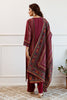 Maroon Colour Muslin Printed Suit