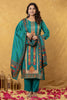 Teal & Blue Crepe Silk Printed Suit Set