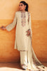 Cream Color Embroidered Organza Unstitched Suit Material