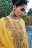 Mustard Color Embroidered Organza Unstitched Suit Material