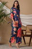 Navy Blue Color Muslin Printed Co-Ord Set