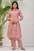 Peach Color Cotton Printed Co-Ord Set