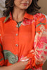 Orange Color Muslin Printed Co-Ord Set