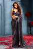 Navy Georgette Sequins Embroidered Saree