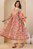 Rust Color Cotton Printed Anarkali Suit