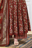 Maroon Cotton Floral Printed Anarkali Suit Set
