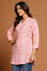 Pink & Beige Color Cotton Printed Tunic