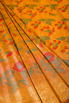 Mustard Color South Soft Silk Woven Saree