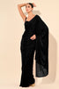 Black Color Satin Swarovski Work Saree