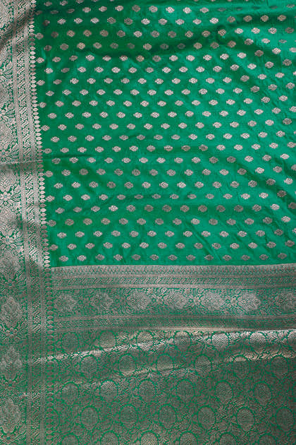 Green Cotton Silk Zari Woven Saree