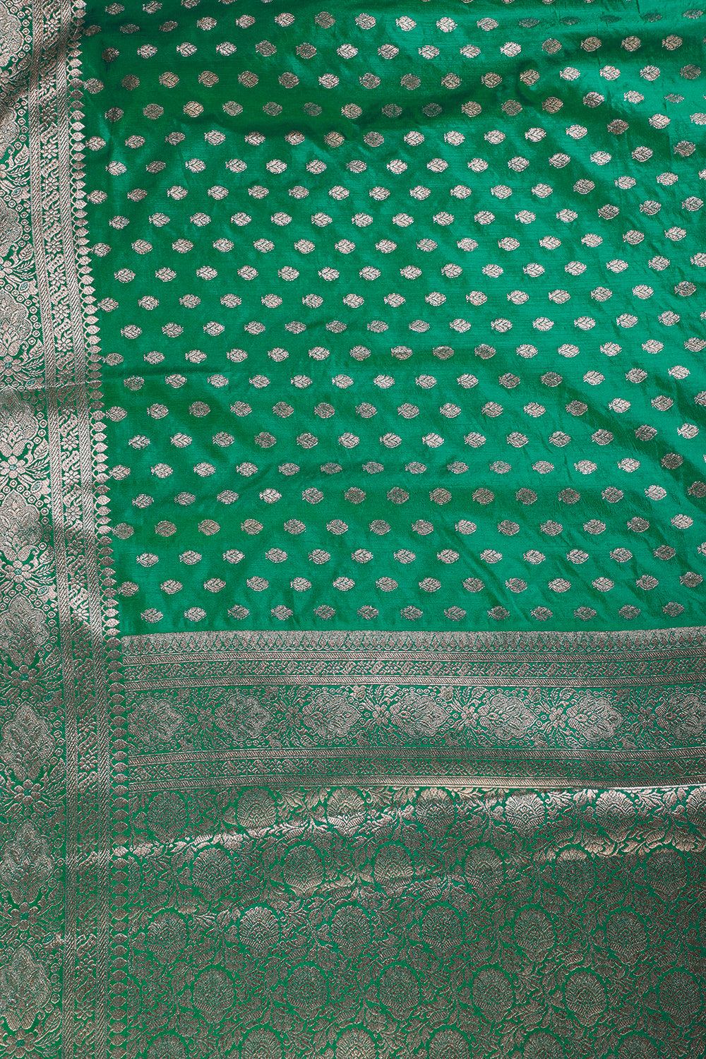 Green Cotton Silk Zari Woven Saree