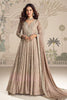 Beige Georgette Zari and Sequins Embroidered Anarkali Suit