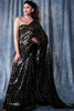 Black Color Sequins Georgette Saree