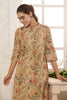 Beige Chanderi Silk Floral Printed Kurta Set