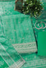 Sea Green Tussar Silk Embroidered Unstitched Suit Material
