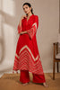 Red Mulberry Silk Printed Kurta Set