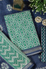 Green Cotton Ajrakh Block Print Unstitched Suit Material