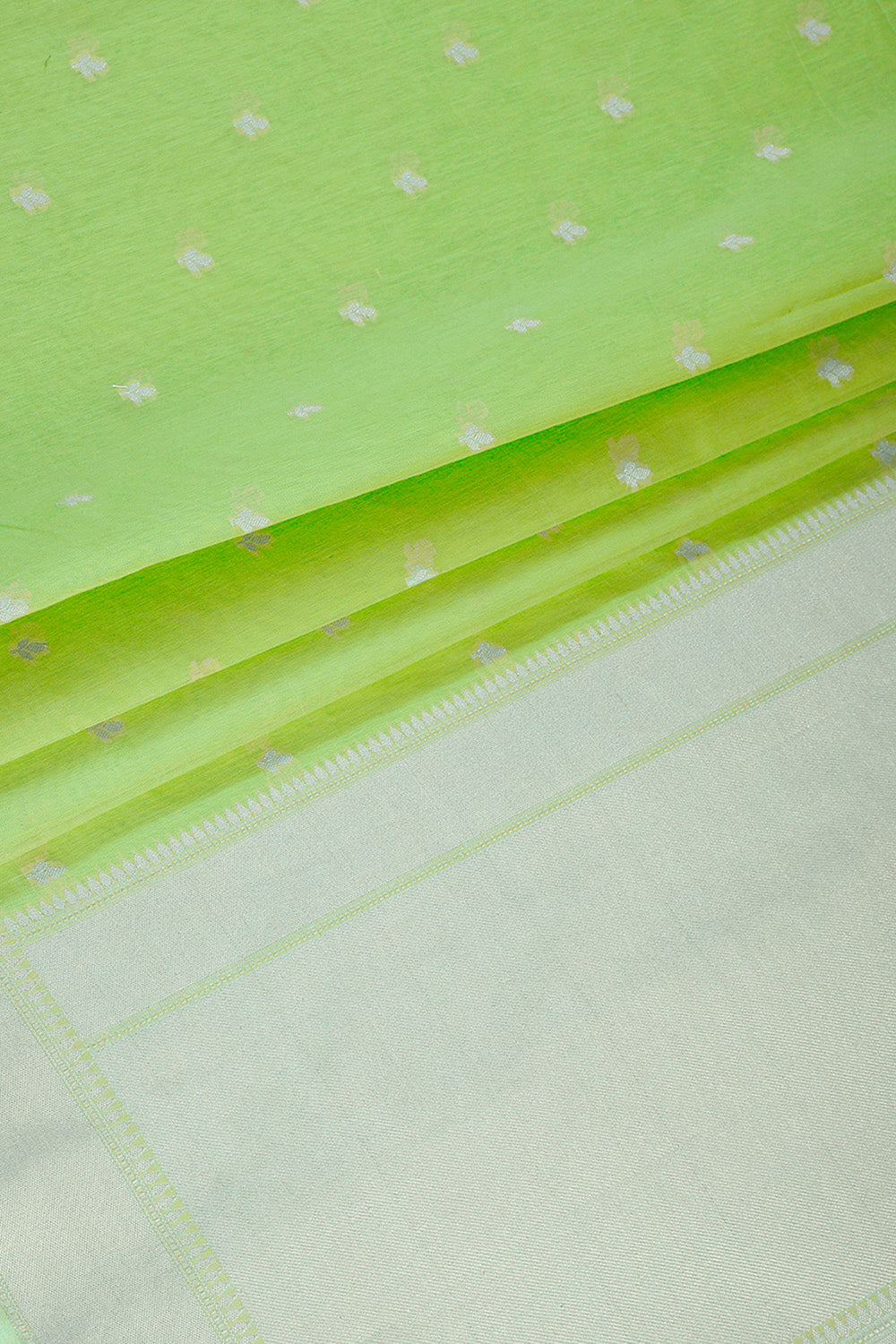 Light Green Color Cotton Woven Saree