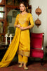 Mustard Color Embroidered Crepe Straight Suit