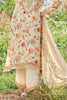 Cream Color Crepe Silk Floral Printed Unstitched Suit Fabric