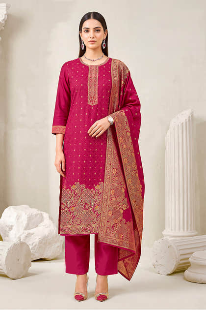 Rani Pashmina Zari Woven Unstitched Suit Material