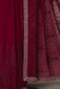 Wine Georgette Resham Floral Jal Woven And Swarovski Work Saree