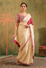 Cream Pure Tussar Zari And Gota-Patti Embroidered Saree