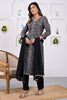 Black Color Printed Muslin Neck Embroidered Suit