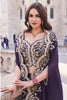 Purple Crepe Silk Embroidered Crop-Top Dress With Shruge Stlye Dupatta And Palazzo