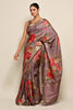 Light Mauve Colour Printed Tussar Silk Saree.