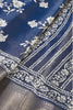 Navy Color Cotton Silk Block Printed Saree
