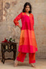 Magenta Cotton Printed Kurta Set