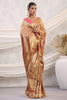 Gold Color Banarasi Silk Woven Saree