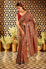 Maroon Georgette Heavy Embroidered Saree