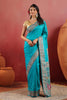 Teal Soft Silk Kalamkari Woven Saree