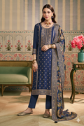 Navy Color Pashmina Woven Unstitched Suit Material
