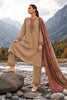 Beige Matka Silk Embroidered Unstitched Suit Material