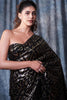 Black Color Sequins Georgette Saree