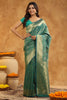 Teal Colour Silk Woven Saree