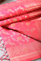 Pink Colour Zari Woven South Silk Saree
