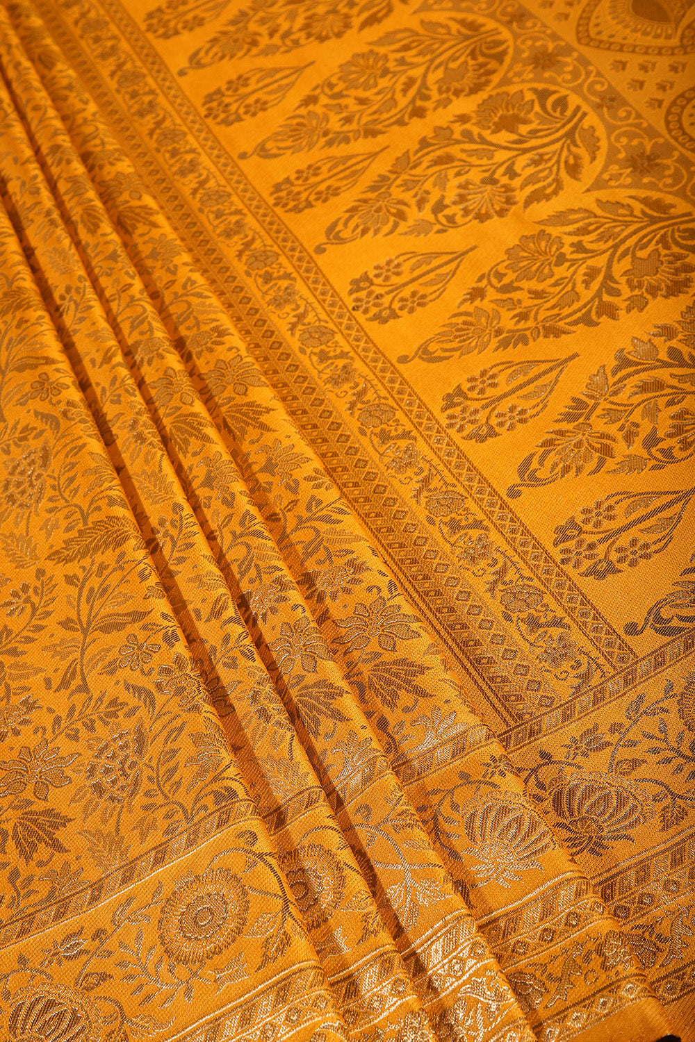 Yellow Colour South Silk Heavy Woven Saree