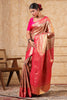 Fuchsia Pink Colour Silk Woven Saree