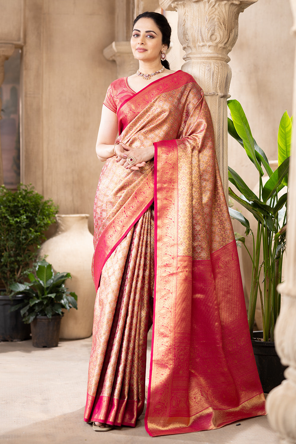 Rani Maheshwari Silk Soft Brocade Woven Saree